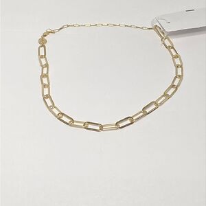 Jennifer Zeuner Jewelry 18K Yellow Gold Sterling Silver Chain-Link Necklace
